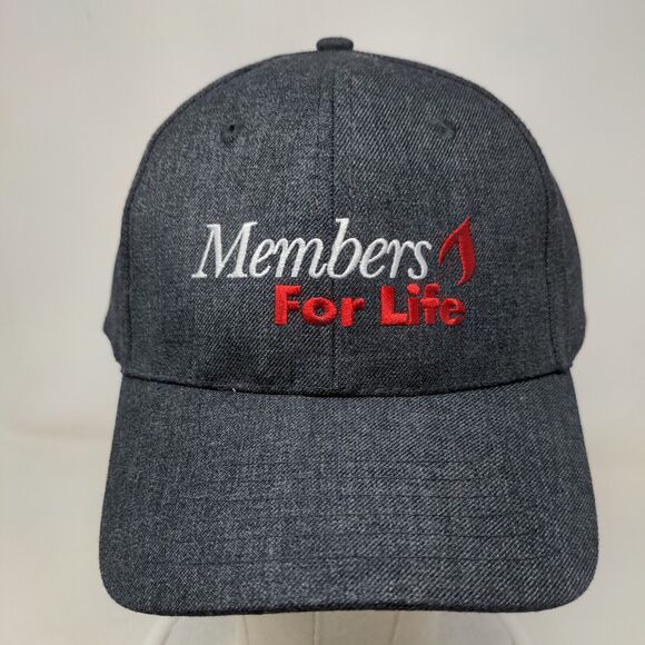 Members For Life American Red Cross Strapback Hat Gray One Size Embroidered - Picture 2 of 7